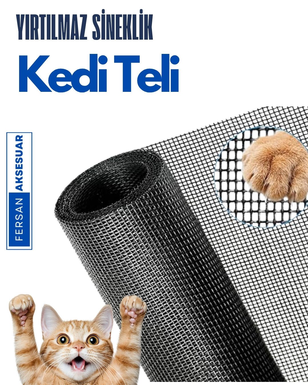 YIRTILMAZ SİNEKLİK KEDİ TELİ ( 30 METRE )