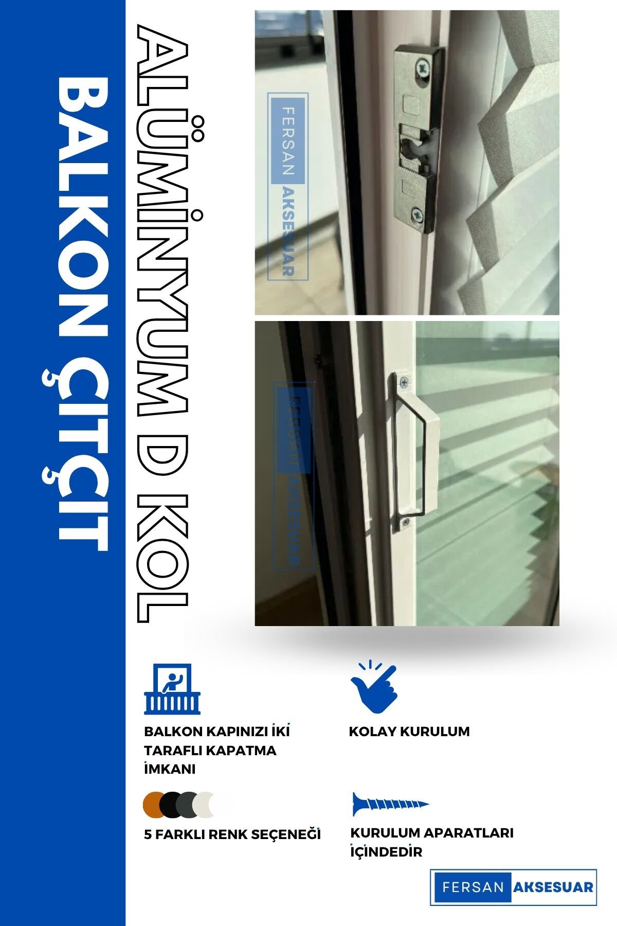 BALKON ÇITÇIT + ALÜMİNYUM D KOL