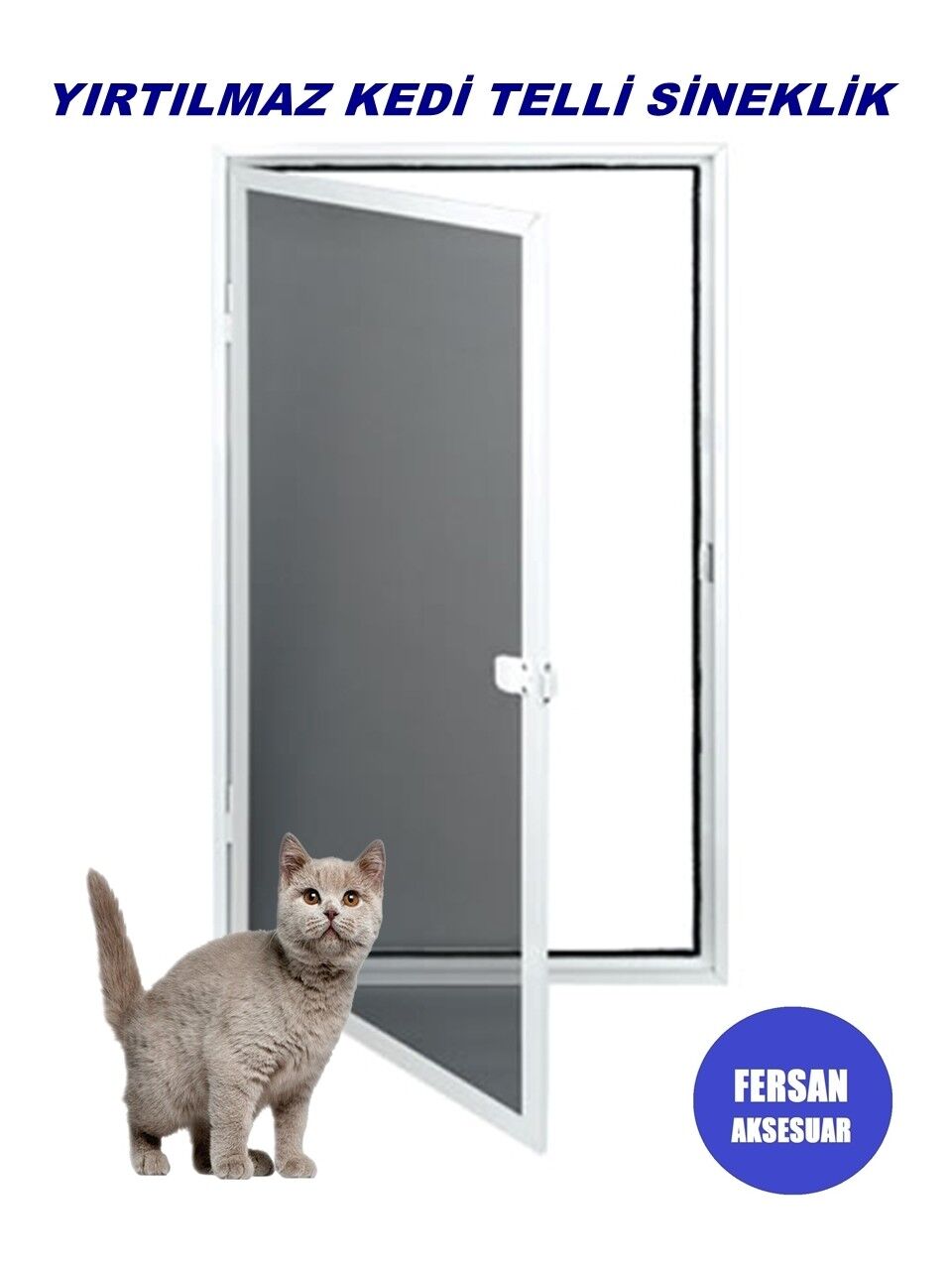KEDİ TELLİ MENTEŞELİ PENCERE SİNEKLİK