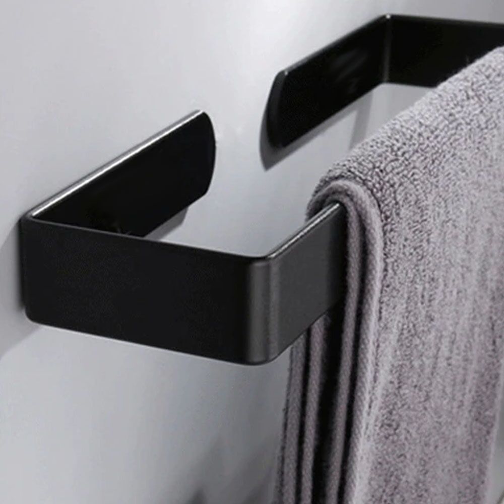 Siyah Banyo Askısı – Paslanmaz Çelik, Yapışkanlı, Şık ve Pratik Havluluk & Eşya Düzenleyici